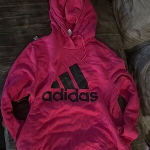 Adidas Bold Pink Hoodie with Black Logo